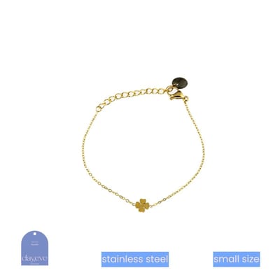 Go Dutch Label Armband (Sieraad) Kinderen - Smalle Pols - Klaver Goud