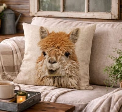 Canvas Wildlife Portraits Collection Kussenhoes - Alpaca - 45x45 cm