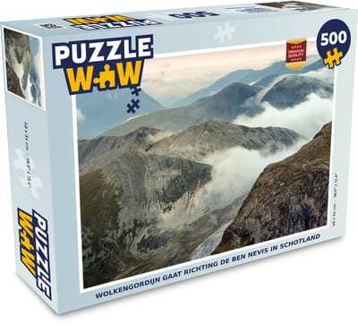 Puzzel Wolkengordijn gaat richting de Ben Nevis in Schotland - Legpuzzel - Puzzel 500 stukjes