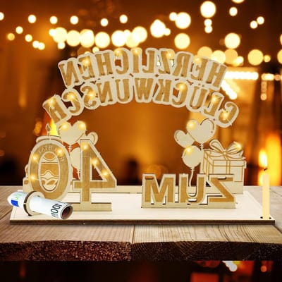 Verjaardagscadeau voor vrouwen en mannen, geldcadeaus voor 40e verjaardag, feestdecoratie, jubileum, origineel cadeau voor vrienden en familie