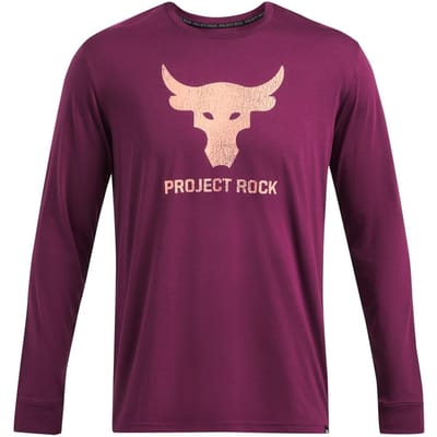 Under Armour Heren T-shirt met lange mouwen Project Rock Brahma Bull (Paars)