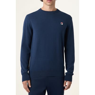 FILA Biella Slim Crewneck Knit Sweater Black Iris Größe: XS | Pullover Outlet | Herren | Schwarz