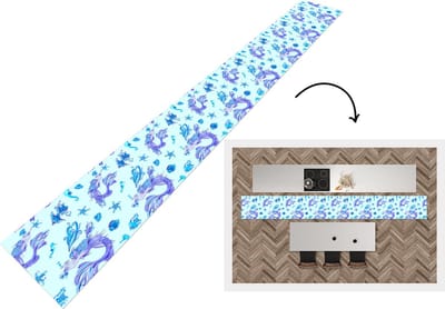 Keukenloper - Keukenmat - Patronen - Vis - Zeemeermin - Mermaid - 400x50 cm - Keuken vloerkleed