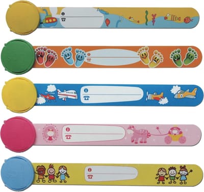 Tutu-Band - 5x SOS Kinder Polsbandjes (voordeel set) - Name Tag - 5 verschillende ontwerpen