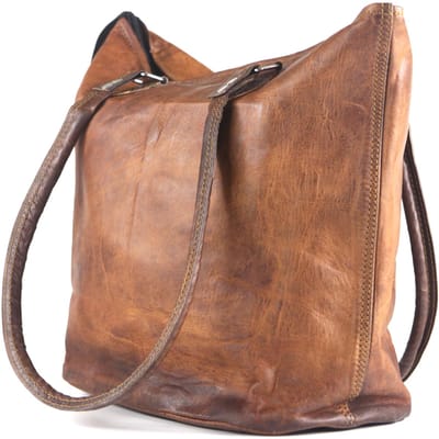 Handtas – Heuptas - Shopper Asturias Urban Vintage - Bruin Echt Leer – 44 x 32 x 10 cm - Damestas ECHT LEER ASTURIAS