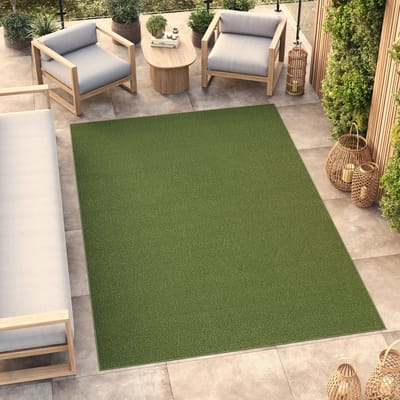 Tapiso Mono Vloerkleed Groen Binnen en Buiten Tapijt Maat- 80x150