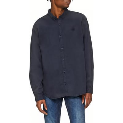 s.Oliver -qs Shirt Marine Blue Maat: S | Longsleeves Outlet | Heren | Blauw