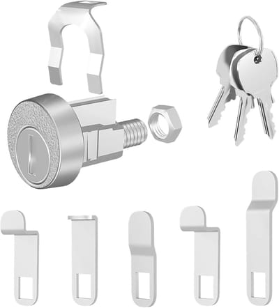 Brievenbusslot Set - Zink Slotcilinder - Post Beveiligen - Snelle Installatie - 10x5x1 cm - Zinkkleur