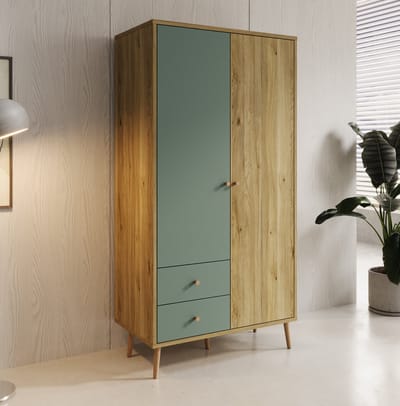 Meubella - Kledingkast Wally - Groen - 95 cm