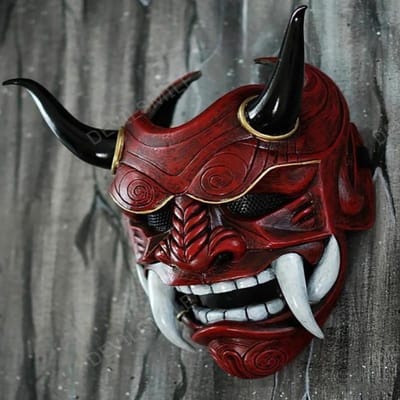 Japanse Stijl Geest Hannya Halloween Maskerade Masker Prajna Halve Gezichtsmaskers Samurai Duurzaam Duurzaam Nuttig Nuttig