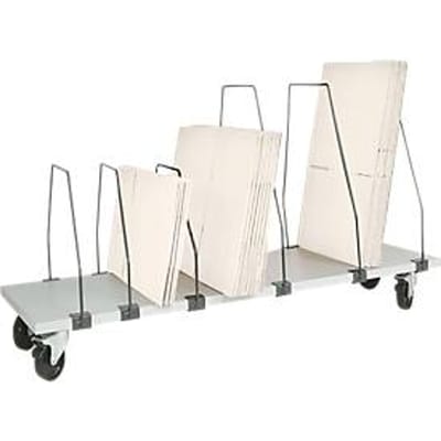 Packpool ondertafel-magazijn, verrijdbaar, 5 duwbeugels, voor inpaktafels B 1750 mm