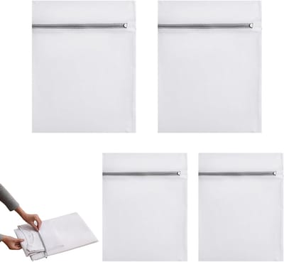 Set van 4 waszakken voor delicate was 30 x 40 cm en 40 x 50 cm - herbruikbare wasnetten met rits voor lingerie, ondergoed, sokken en fijne kledingstukken