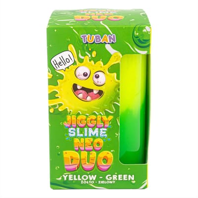 Tuban speelgoed Jiggly Slime Neo Duo geel groen 430 g multicolor.