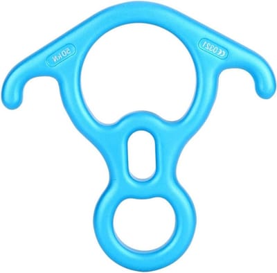 Ossenhoornkarabijnhaak - Sterke afseiler - Redding klimmen - Hoge aluminiumlegering - 50 KN - Blauw
