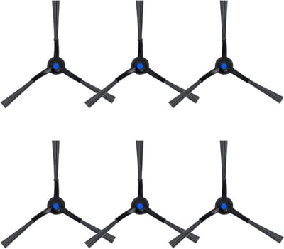 Ronte - Reserveonderdeel zijborstels voor robotstofzuiger, set van 6 - Ecovacs Deebot T50 Pro Omni/T50 Max PRO OMNI/T50 Omni/X8 PRO OMNI/X8 Omni - Stofzuiger accessoires - Duurzame borstels - Vervangingsonderdeel