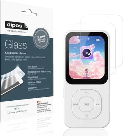 dipos – 2x Pantserfolie geschikt voor PECSU S2-New MP3-Player | 9H Screenprotector