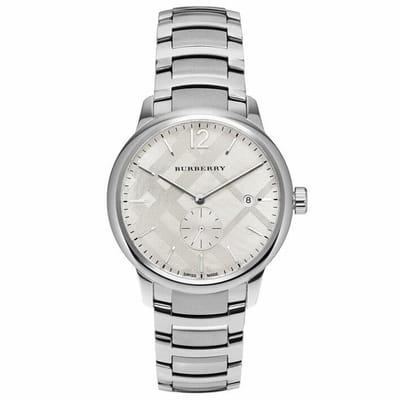 Burberry BU10004 herenhorloge van zilver roestvrij staal