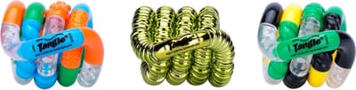 Tangle Toys - Textured Junior 3-Pack - blauw groen - The Original Fidget
