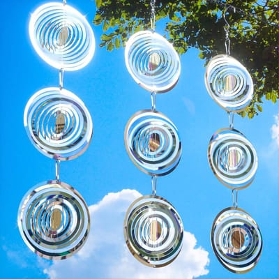 Hanging discs voor vogelbescherming, 3D scarecrow om vogels weg te houden van ramen, tuin en balkonfruitbomen