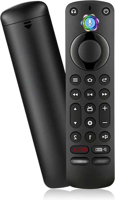Vervangende afstandsbediening met koptelefoonaansluiting voor Smart TV's en streaming apparaten, compatibel met 4K Max en Cube (3e generatie)