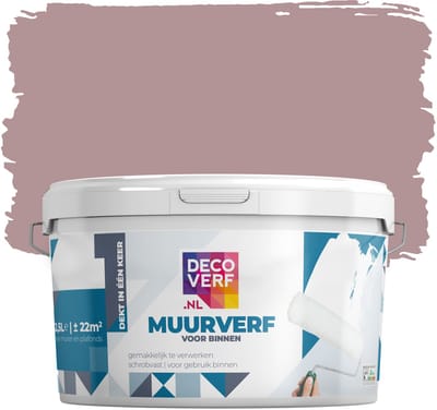 Decoverf muurverf mat vorstelijk roze, 2.5L