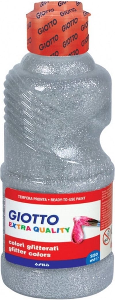 Hobby verf - zilver - glitter - tube - 250 ml - glitterverf - plakkaatverf