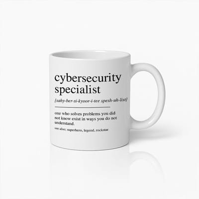 Grappige Cybersecurity Specialist Mok 330 ml – Humoristische Definitie Koffiemok – Cadeau voor IT Security Experts & Hackers