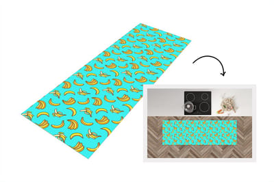 Keukenloper - Loper keuken - Design - Banaan - Fruit - Patroon - 150x50 cm - Keukenloper vinyl
