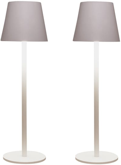 Anna Collection Portable tafellamp Ambiance - 2x - wit - 37 cm - aanraaksensor - draadloos/oplaadbaar met USB - binnen/buiten