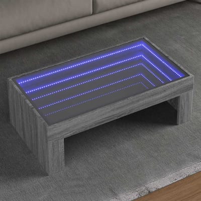 vidaXL - Salontafel - met - Infinity - LED - 90x50x30 - cm - grijs - sonoma - eikenkleur