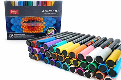 Jupai 36 Acrylstiften Kleurstiften voor Stenen Schilderen Happy Stones - Acryl Stiften Verfstiften – Acryl Marker Verfstiften Volwassenen Verf Stiften Paint Markers – Acrylmarkers Acrylic Stiften Tekenstiften 4 MM
