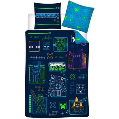 Minecraft Dekbedovertrek cartoon Polyester 140 x 200 cm - 63 x 63 cm