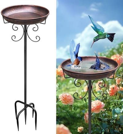Dailygoods- Vogelbad Gietijzer - Vogelbad op Voet - Vogelvoederbak - Vorstbestendig - Buiten - Stabiele Sokkel