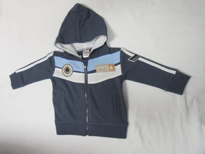 dirkje, jongens, gilet , blauw , kap en rits , 74 - 9 maand