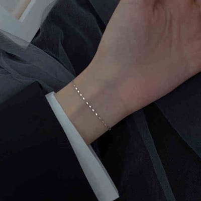 Bling Glitter Eenvoudige Dunne Dainty Rose Goud Kleur 925 Sterling Zilver Verstelbare Armband Voor Vrouwen Luxe Sieraden Koreaans Dainty 20cm gray