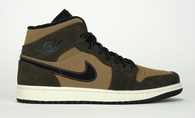 Air Jordan 1 Mid SE Donkere Chocolade Heren Sneakers Bruin Archaeo-Bruin Zwart DC7294-200 43 black