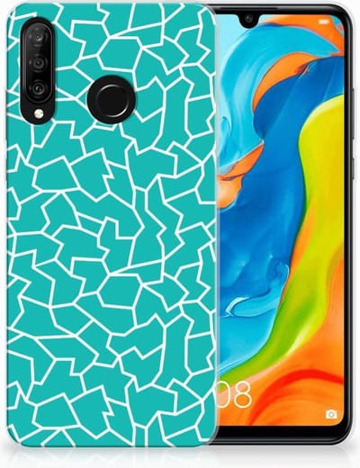 Huawei P30 Lite Hoesje maken Cracks Blue