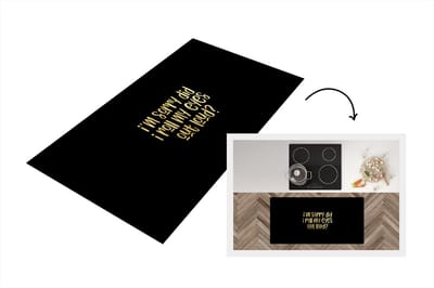 Keukenloper - Loper keuken - Quotes - Ogen - Goud - Zwart - 120x60 cm - Keukenloper vinyl