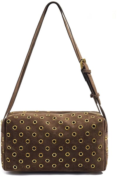 Dames Handtas Bruin – Schoudertas met Gouden Details – Dames Tas – Trendy Fashion Handtas