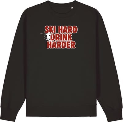 Ski hard drink harder wintersport sweater zwart S - soBAD. | Foute apres ski outfit | kleding | verkleedkleren | wintersporttruien | wintersport dames en heren