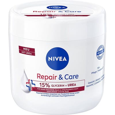 NIVEA Repair & Care Ureum Bodycrème - 15% Glycerine + UREA + Vitamine B5 - Barrière Crème voor Zeer Droge en Gebarsten Huid - 400 ml
