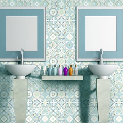 Zelfklevende tegelmuurstickers voor keuken en badkamer - 60 Carmelino Azulejo tegelstickers - 60 stickers 15x15cm