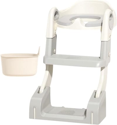Kinder Toilet - Potty Training - Zelfstandig Plassen - Flexibel Verstelbaar - 17x40x17 cm - Grijs