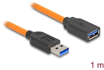 Delock USB 5 Gbps Cable USB Type-A male to USB Type-A female for tethered shooting 1 m orange