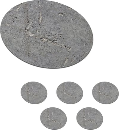 Onderzetters voor glazen - Rond - Beton - Patronen - Steen - 10x10 cm - Glasonderzetters - 6 stuks