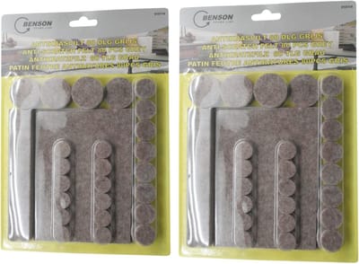 Benson Anti krasvilt meubelvilt - 2x - 160 delige set - grijs - mix formaten - viltglijders - stoelviltjes - beschermers