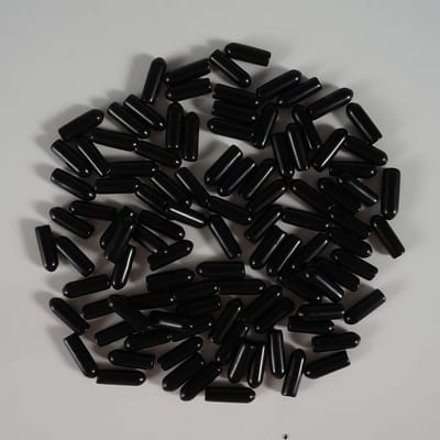 Dailygoods- Draadbeschermers 100 Stuks - PVC-Rubber - Ronde Buis - Eindkap - Zwart - Afmetingen 25x21mm - Schroefkap