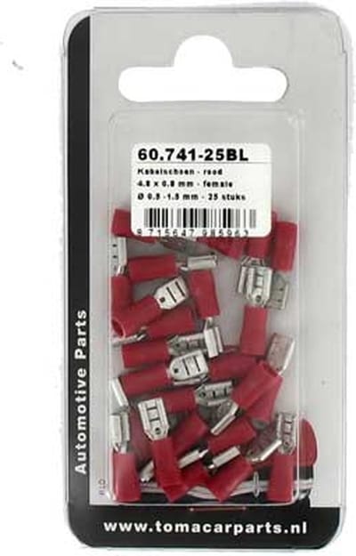 Kabelschoen 4.8 x0.8mm 25 stuks blister