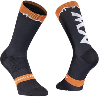 Northwave Clan Fietssokken Zwart/Oranje Maat 44/47