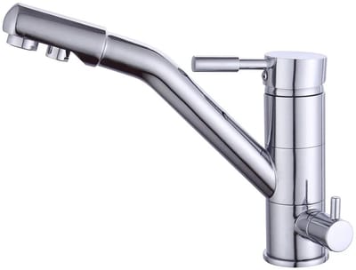 ITRONIQ Waterfilter Kraan 3-in-1 - Keukenkraan Met Driewegsysteem Voor Warm Koud en Gefiltreerd Water - Modern - Zilver